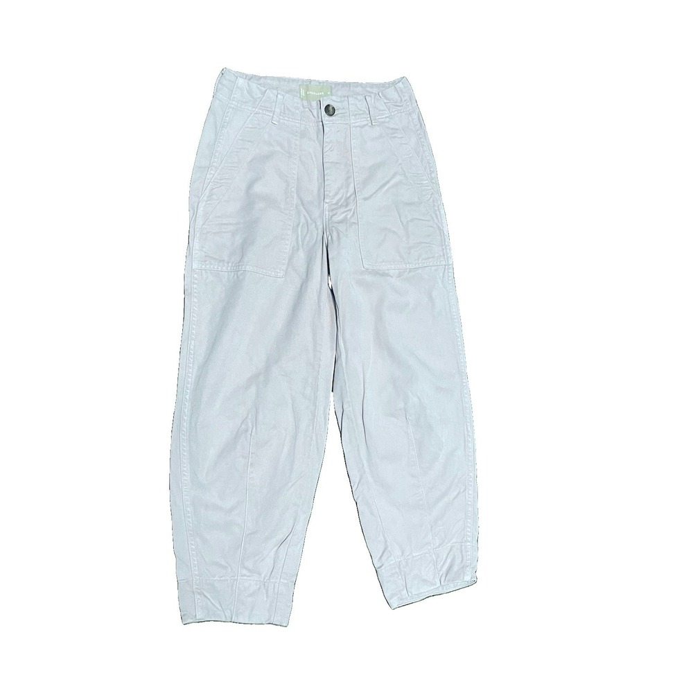 Everlane Tapered Utility Pants Size 00 Baby Blue Cropped 100% Tancel Comfort